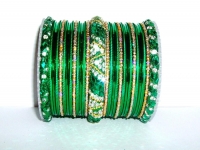 Green & Gold Indian Fashion Bangles