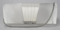 Silver Crystal Satin Clutch purse