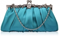 Turquoise Crystal Evening Clutch Bag