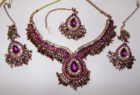 Purple & Gold Indian Jewellery Set