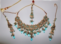 Turquoise & Gold Indian Jewellery Set