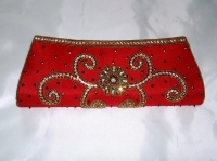 Red Diamante Indian Bridal Clutch Bag