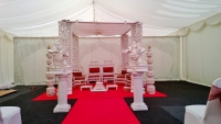 White Wooden Carved Mandap