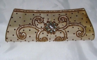 Light Gold Diamante Indian Clutch Bag 