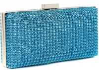 Blue Sparkly Diamante Evening Clutch