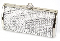 Silver Sparkly Crystal Evening Clutch 